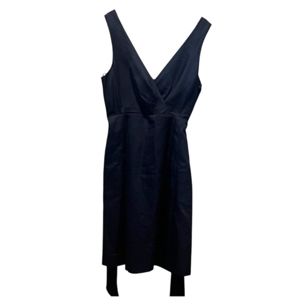 J. Crew Women’s V Neck Zip Back Cotton Dress Size 10 Navy Blue